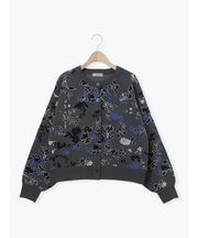 花柄スポンディッシュニットカーディガン