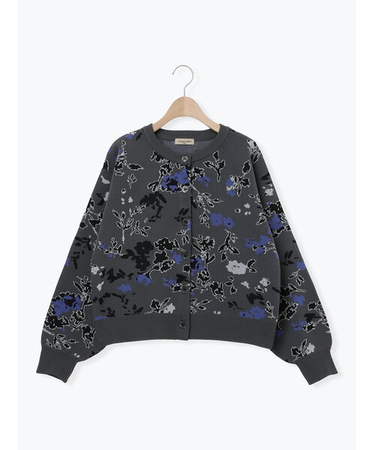 花柄スポンディッシュニットカーディガン