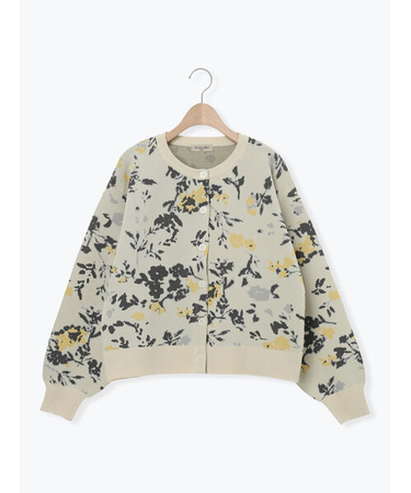 花柄スポンディッシュニットカーディガン