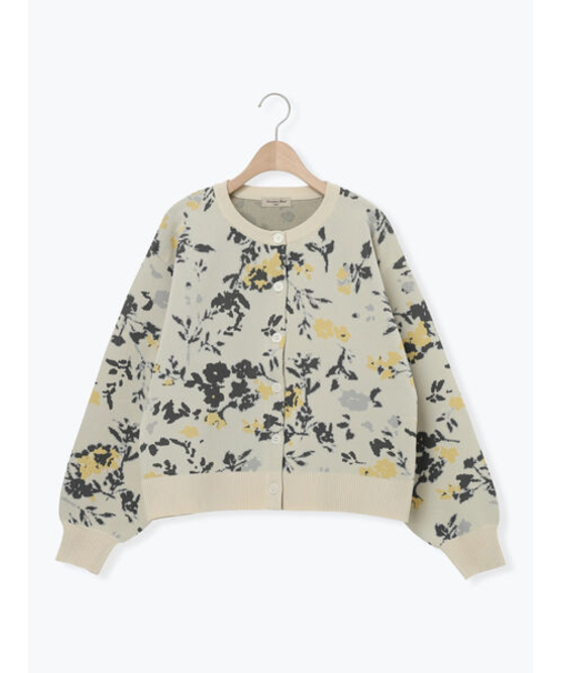 花柄スポンディッシュニットカーディガン