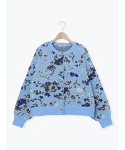 花柄スポンディッシュニットカーディガン