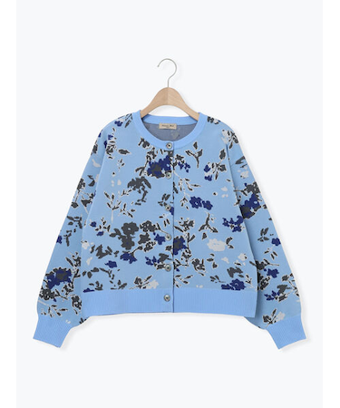 花柄スポンディッシュニットカーディガン