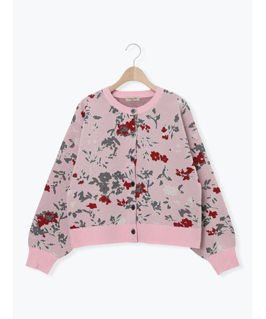 花柄スポンディッシュニットカーディガン