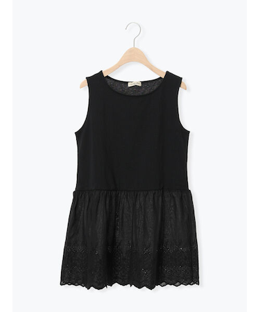 裾スカラップレースノースリーブインナー