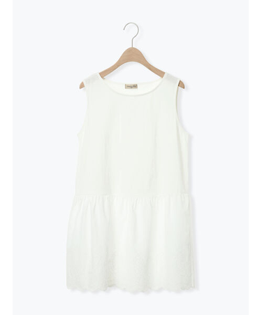 裾スカラップレースノースリーブインナー