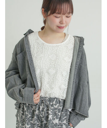 デニムショート丈シャツ