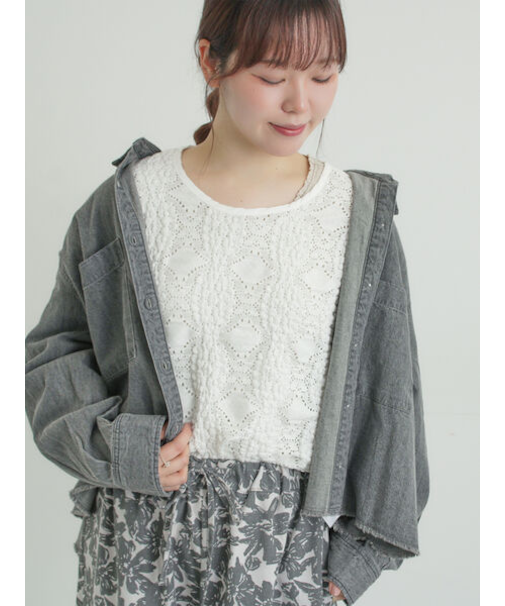 デニムショート丈シャツ