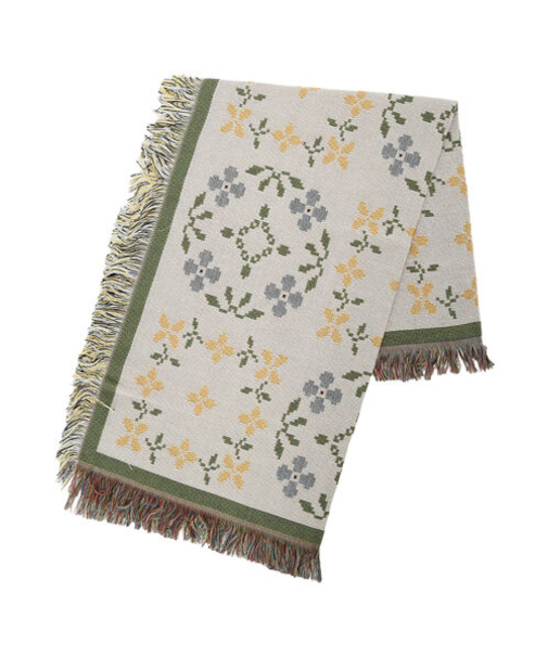 フラワーパターンインテリアスロー