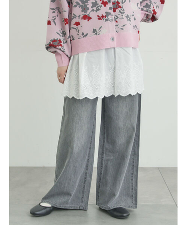 デニムストレートパンツ