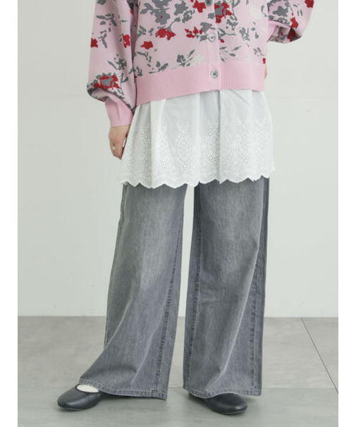 デニムストレートパンツ