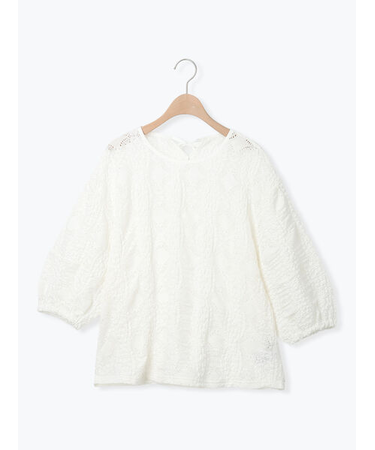 レース膨れジャガードプルオーバー