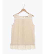 【接触冷感】スクエアネックレースノースリーブ