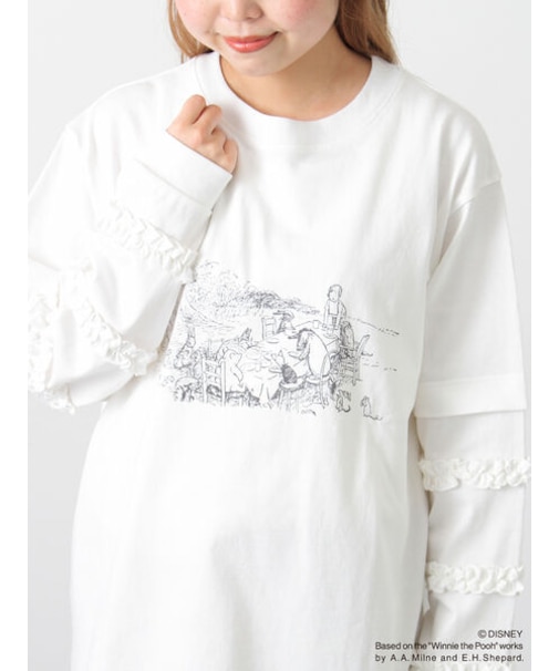 【Disney】くまのプーさん袖フリルロンT