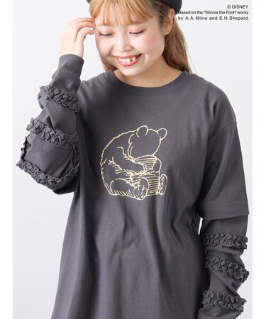 【Disney】くまのプーさん袖フリルロンT