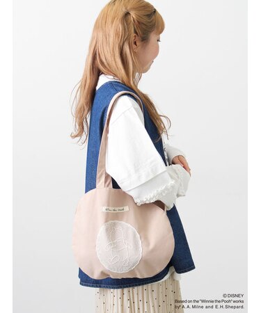 【Disney】くまのプーさん/レース付き丸バッグ