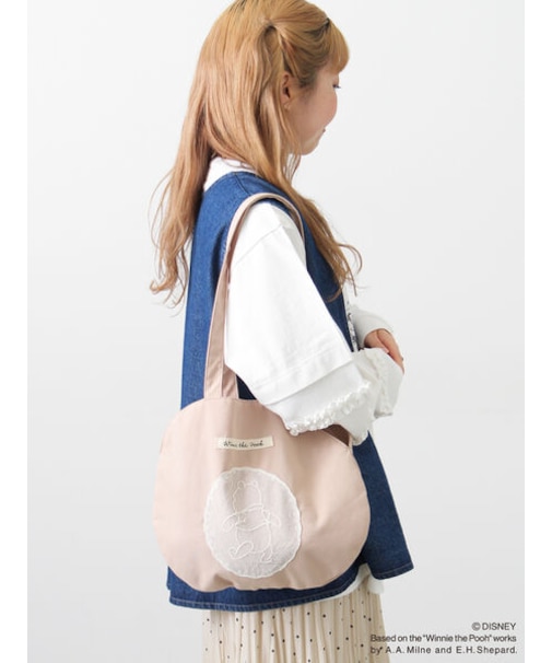 【Disney】くまのプーさん/レース付き丸バッグ