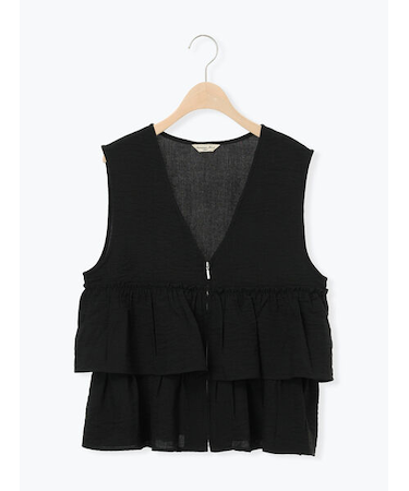 (セットアップ可)フリルジップベスト