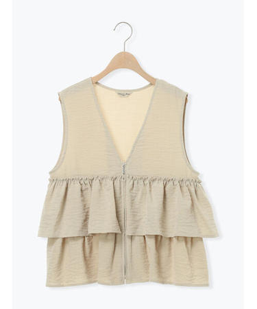 (セットアップ可)フリルジップベスト