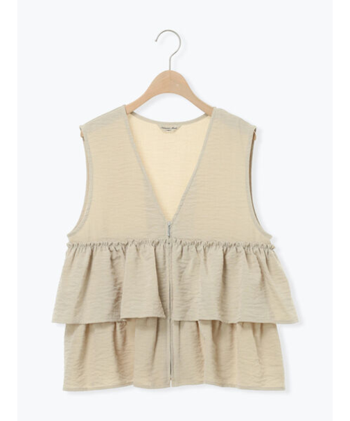 (セットアップ可)フリルジップベスト