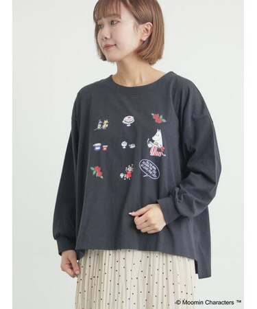 【MOOMIN×Samansa Mos2】リトルミイプリントロンT