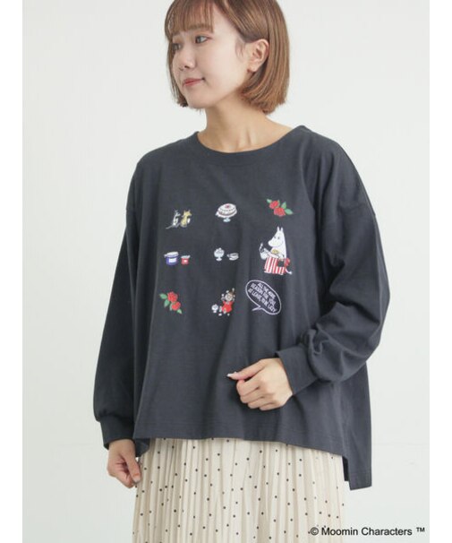 【MOOMIN×Samansa Mos2】リトルミイプリントロンT