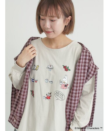 【MOOMIN×Samansa Mos2】リトルミイプリントロンT