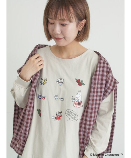 【MOOMIN×Samansa Mos2】リトルミイプリントロンT