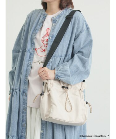 【MOOMIN×SamansaMos2】インナー総柄巾着バッグ
