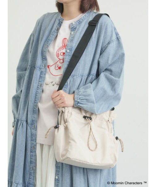 【MOOMIN×SamansaMos2】インナー総柄巾着バッグ