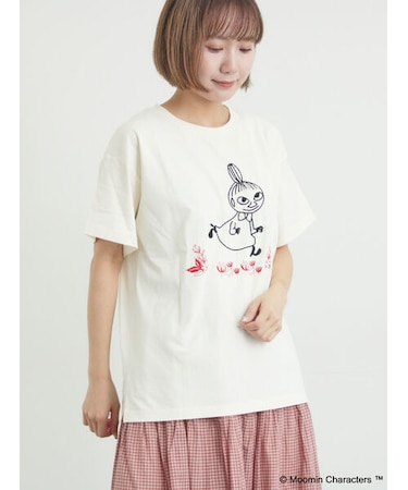 【MOOMIN×Samansa Mos2】ぽこぽこ刺繍Tシャツ