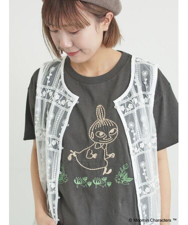 【MOOMIN×Samansa Mos2】ぽこぽこ刺繍Tシャツ