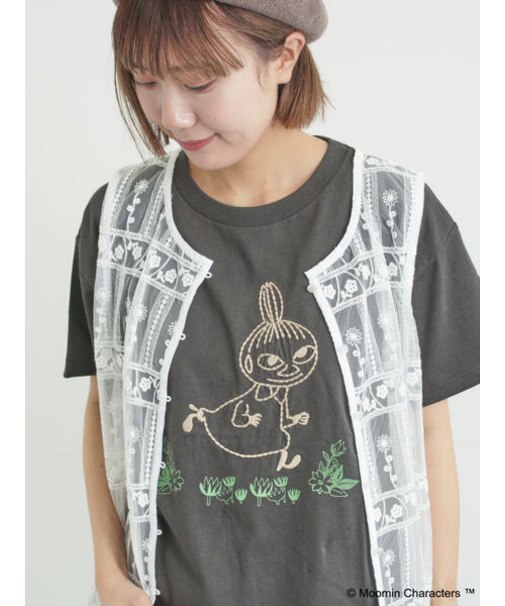 【MOOMIN×Samansa Mos2】ぽこぽこ刺繍Tシャツ