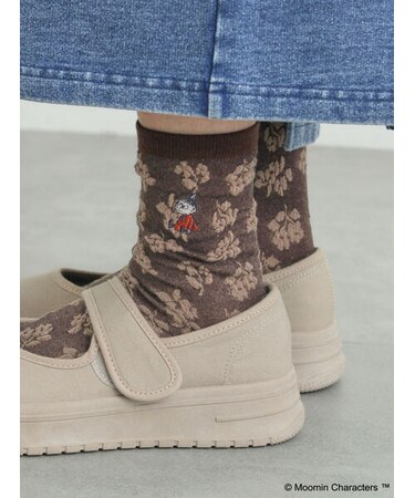 【MOOMIN×SamansaMos2】リトルミイ刺繍花柄ソックス