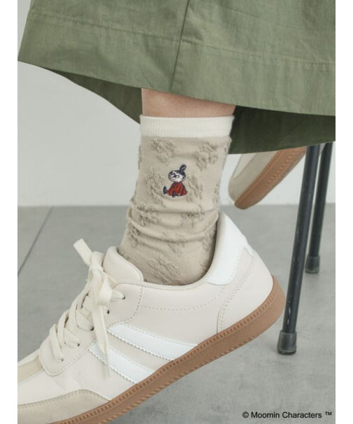 【MOOMIN×SamansaMos2】リトルミイ刺繍花柄ソックス