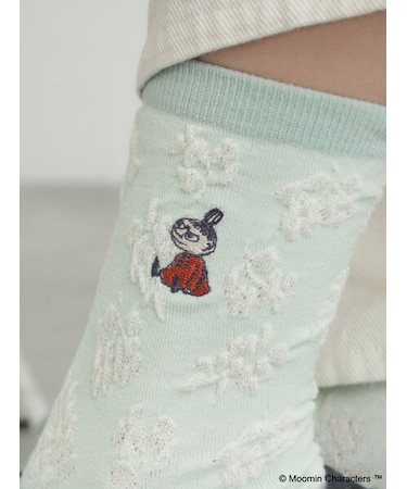 【MOOMIN×SamansaMos2】リトルミイ刺繍花柄ソックス