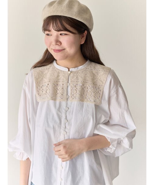 【Cross×Staff】レース襟付きブラウス