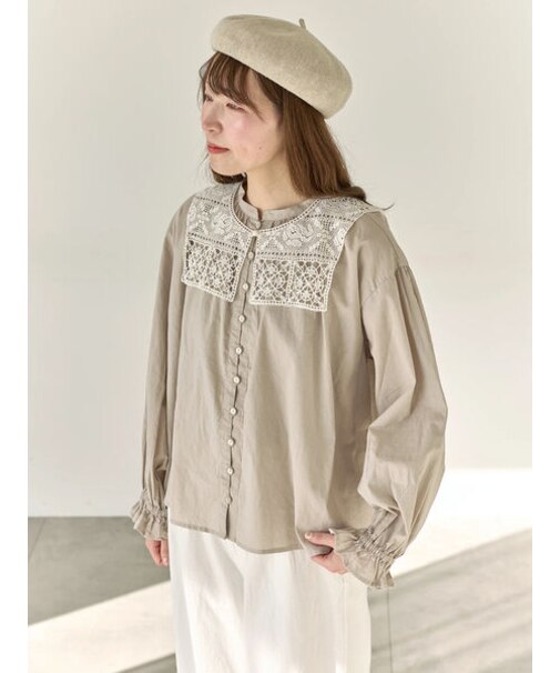 【Cross×Staff】レース襟付きブラウス