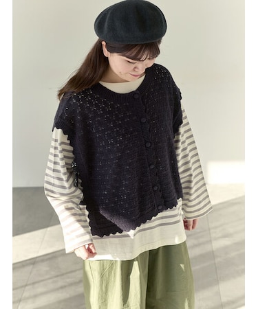 【Cross×Staff】前後2WAYニットベスト