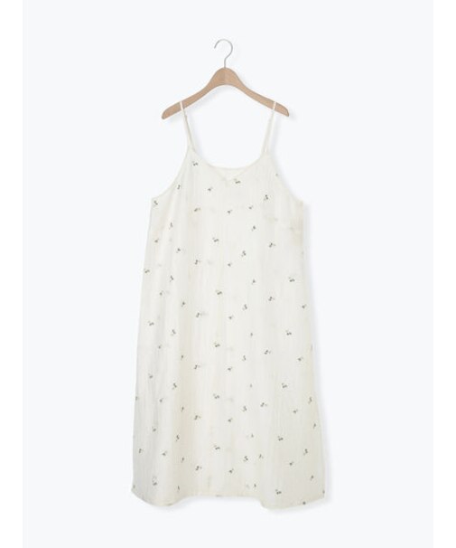 シアー楊柳刺繍キャミソールワンピース