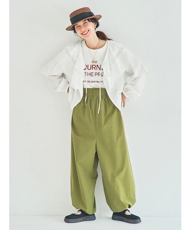 サス付きハイウエストパンツ