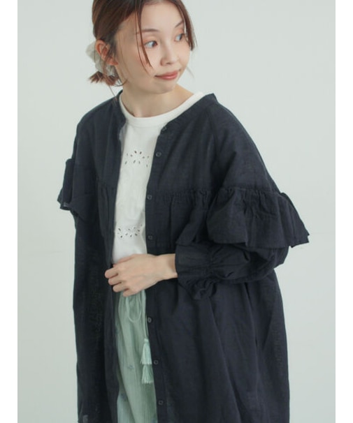 切替フリルチュニック