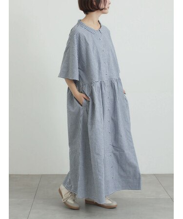 《新色追加》ちび襟シャツワンピース【WEB限定】