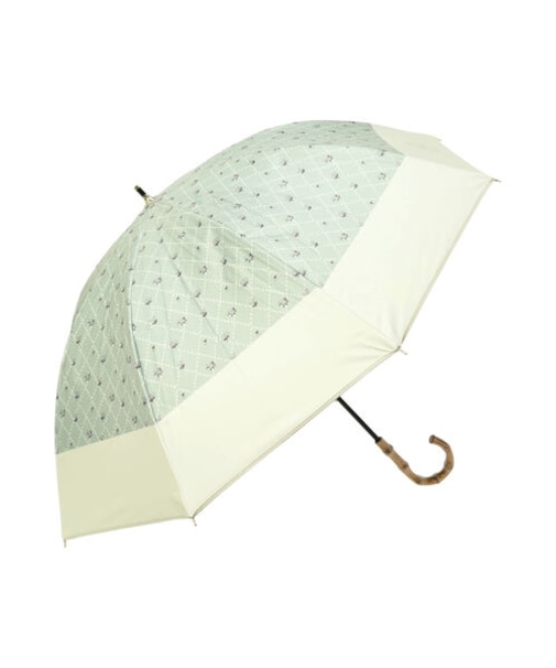 【UVカット/晴雨兼用】バンブーハンドルショート傘