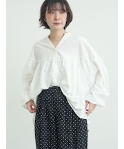 【多機能】フリル切替スキッパーシャツ