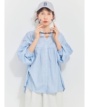 【多機能】フリル切替スキッパーシャツ