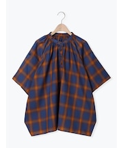 オンブレチェックシアースモッグブラウス