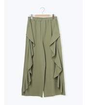 カットクレープフリルワイドパンツ