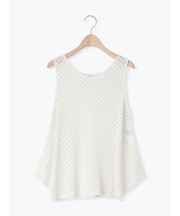 麻タッチレース編み2WAYノースリーブチュニック