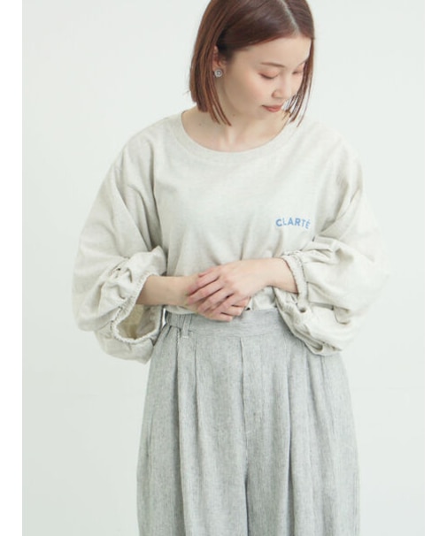 袖タックTシャツ