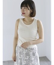 リブテレコタンクトップ